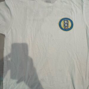 Men's White Short-Sleeve T-Shirt with Small Chest Emblem